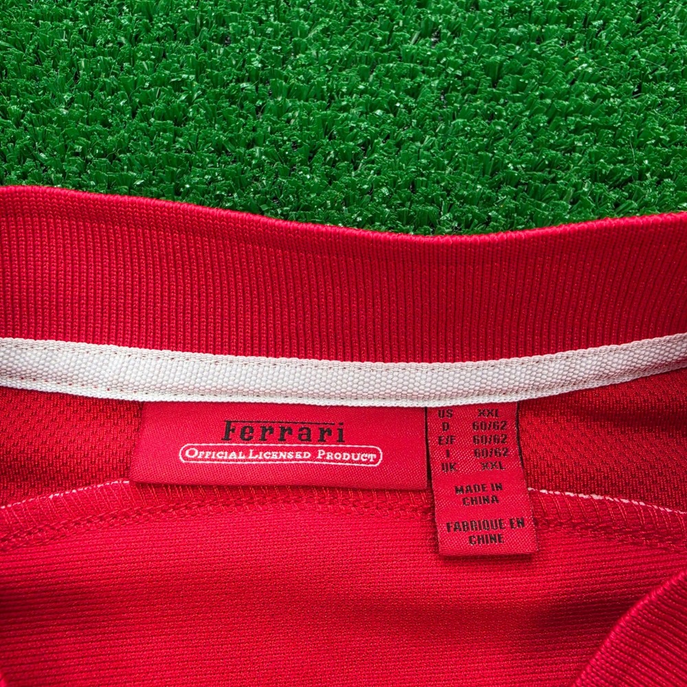 Ferrari F1 Team Scuderia Quarter Zip Performance Polo Shirt Mens 2XL Red - Picture 6 of 9